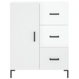 Berkfield Classic Sideboard High Gloss White 69.5X34X90 Cm Engineered Wood - thumbnail 5