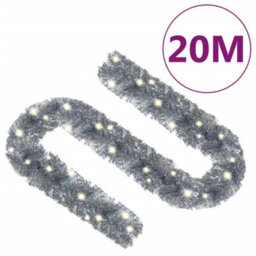 Berkfield Functional Christmas Garland With Led Lights 20 M Silver - thumbnail 8