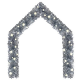 Berkfield Functional Christmas Garland With Led Lights 20 M Silver - thumbnail 1
