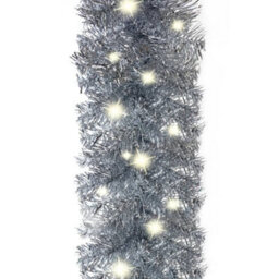 Berkfield Functional Christmas Garland With Led Lights 20 M Silver - thumbnail 6