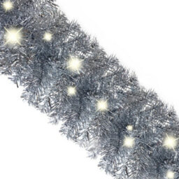 Berkfield Functional Christmas Garland With Led Lights 20 M Silver - thumbnail 5