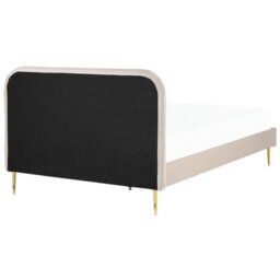 Beliani Bed Velvet Flayat 140 X 200 Cm (Eu Double) Light Beige - thumbnail 6