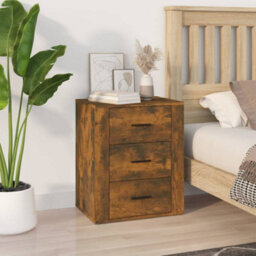 Berkfield Bedside Cabinet Smoked Oak 50X36X60 Cm Engineered Wood - thumbnail 1