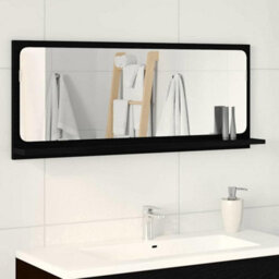 Walplus Mirror Shelf Black Oak 90 X 10.5 X 37 Cm Engineered Wood