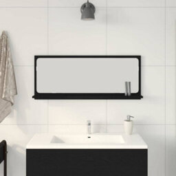 Walplus Mirror Shelf Black Oak 90 X 10.5 X 37 Cm Engineered Wood - thumbnail 4