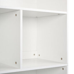 Wyld And Coco Living 2-Door Wall-Mounted Bookcase Grey And White, Tall Space-Saving Storage W80 X D40 X H197Cm - thumbnail 6