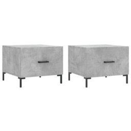 Walplus Coffee Tables 2 Pcs Concrete Grey 50X50X40 Cm Engineered Wood - thumbnail 2