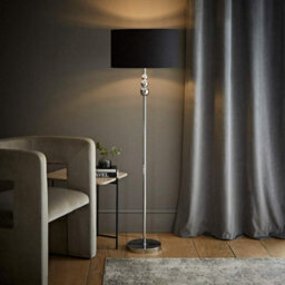 Valuelights Marissa Chrome Stacked Ball Floor Lamp With Black With Chrome Inner Lamp Shade And Led Bulb - thumbnail 5