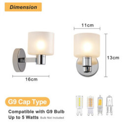 Harper Living Modern Wall Light, Indoor Wall Lamp With Chrome Finish & Frosted Glass Shade, Wall Sconce Lights - thumbnail 7