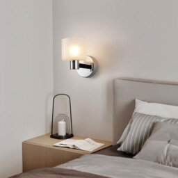 Harper Living Modern Wall Light, Indoor Wall Lamp With Chrome Finish & Frosted Glass Shade, Wall Sconce Lights - thumbnail 2