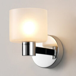 Harper Living Modern Wall Light, Indoor Wall Lamp With Chrome Finish & Frosted Glass Shade, Wall Sconce Lights - thumbnail 1