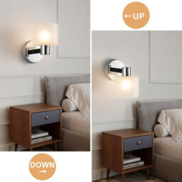 Harper Living Modern Wall Light, Indoor Wall Lamp With Chrome Finish & Frosted Glass Shade, Wall Sconce Lights - thumbnail 5