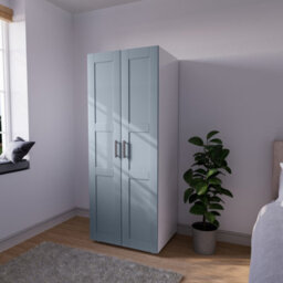 Atomia Modern Matt Dusk Blue Tall Double Wardrobe (H)1875mm (W)750mm (D)580mm - thumbnail 1