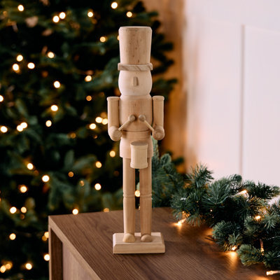 Wood Nutcracker Table Top Decoration, (H)380mm - Natural - image 1