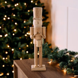 Wood Nutcracker Table Top Decoration, (H)380mm - Natural - thumbnail 1