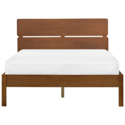 Beliani Bed With Led Wood Boisset 140 X 200 Cm (Eu Double) Dark Brown - thumbnail 5