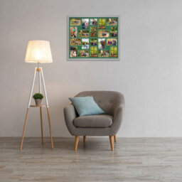 AK Frames 80X70Cm Light Grey Modern Multi Photo Frame With Emerald Mount - Holds 20 Apertures (18X) 6X4, (2X) 4X4 Photos - thumbnail 3