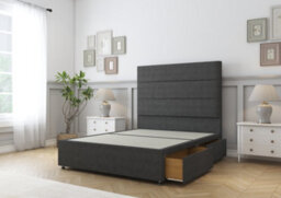 "Comfort Rosa Graphite Tweed Divan Bed Base No Drawers - 26"" Strutted  5' King" - thumbnail 5
