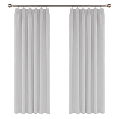 Deconovo Thermal Insulated Blackout Curtains Pencil Pleat Energy Saving Noise Reducing 52 X 84 Inch Greyish White 2 Panels - image 1