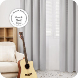 Deconovo Thermal Insulated Blackout Curtains Pencil Pleat Energy Saving Noise Reducing 52 X 84 Inch Greyish White 2 Panels - thumbnail 2