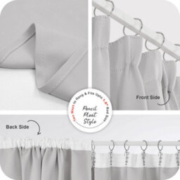 Deconovo Thermal Insulated Blackout Curtains Pencil Pleat Energy Saving Noise Reducing 52 X 84 Inch Greyish White 2 Panels - thumbnail 4