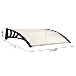 Outsunny Outdoor Window Door Canopy Fixed Awning Porch Uv Water Cover White - thumbnail 3