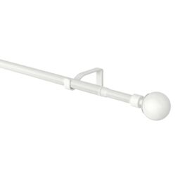 GoodHome Anafi Matt White Extendable Ball Single Curtain Pole Set, (L)1200mm-2100mm (Dia)19mm - thumbnail 5