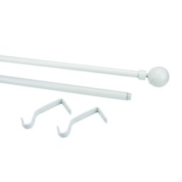 GoodHome Anafi Matt White Extendable Ball Single Curtain Pole Set, (L)1200mm-2100mm (Dia)19mm - thumbnail 3