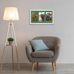 AK Frames 40X20Cm White Ash Modern Multi Photo Frame With Emerald Mount - Holds 3 Apertures (3X) 6X4 Photos - thumbnail 3