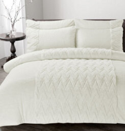 Homes & Linen Amari Teddy Fleece Cream Duvet Cover Set With Pillowcases Ultra Soft Plush Cosy Bedding Set