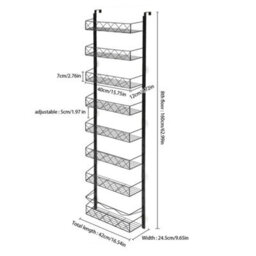 8 Tier Metal Over Door Hanging Storage Rack Organiser - thumbnail 2
