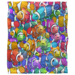 Royce Mcclure Clown Fish Clown School Silky Supersoft Blanket Multicoloured (152Cm X 127Cm) - thumbnail 1