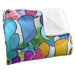 Royce Mcclure Clown Fish Clown School Silky Supersoft Blanket Multicoloured (152Cm X 127Cm) - thumbnail 2