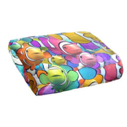 Royce Mcclure Clown Fish Clown School Silky Supersoft Blanket Multicoloured (152Cm X 127Cm) - thumbnail 3