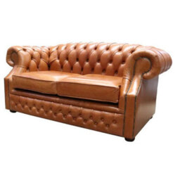 Chesterfield 2 Seater Sofa Old English Bruciato Leather In Buckingham Style - thumbnail 5