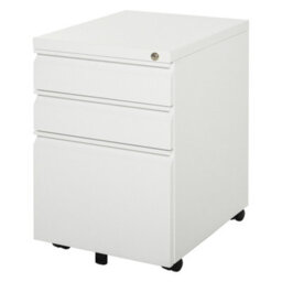 Vinsetto 3 Drawer File Cabinet, Lockable Metal Filling Cabinet, White - thumbnail 2