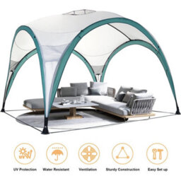 Breeins 3X3M Grey Portable Dome Design Polyester Outdoor Garden Canopy Gazebo Event Shelter - thumbnail 4
