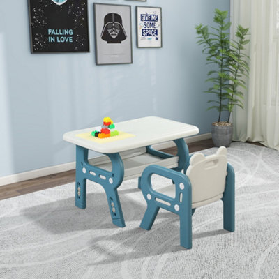 Living And Home Kids Children Toddler Table And Chair Set Desk And Chair Set Height Adjustable - image 1