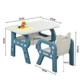 Living And Home Kids Children Toddler Table And Chair Set Desk And Chair Set Height Adjustable - thumbnail 6