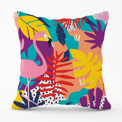 Warren Reed Designer Tropical Flamingoes Outdoor Cushion 45Cm X 45Cm - image 1