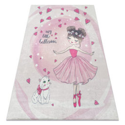 RugsX Bambino 2161Washing Carpet Ballerina, Kitty For Children Anti-Slip - Pink 120X170 Cm - thumbnail 4