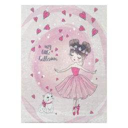 RugsX Bambino 2161Washing Carpet Ballerina, Kitty For Children Anti-Slip - Pink 120X170 Cm - thumbnail 2