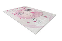 RugsX Bambino 2161Washing Carpet Ballerina, Kitty For Children Anti-Slip - Pink 120X170 Cm - thumbnail 3