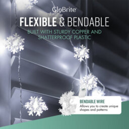 Globrite Snowflake Lights With 40 Led - Window Christmas Lights With 2 Modes - Window Decorations - Fairy Lights For Bedroom - thumbnail 3