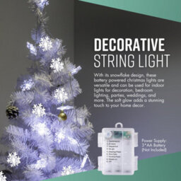 Globrite Snowflake Lights With 40 Led - Window Christmas Lights With 2 Modes - Window Decorations - Fairy Lights For Bedroom - thumbnail 7