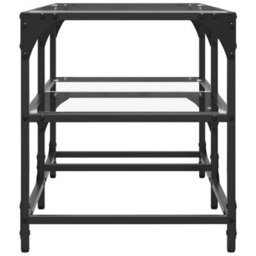 Walplus Coffee Table With Transparent Glass Top 78.5X40X45 Cm Steel - thumbnail 5