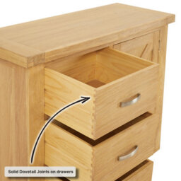 The Furniture Market Marbury Oak Medium 3 Drawer 1 Door Sideboard - thumbnail 8