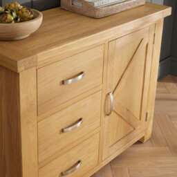 The Furniture Market Marbury Oak Medium 3 Drawer 1 Door Sideboard - thumbnail 4