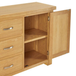The Furniture Market Marbury Oak Medium 3 Drawer 1 Door Sideboard - thumbnail 6