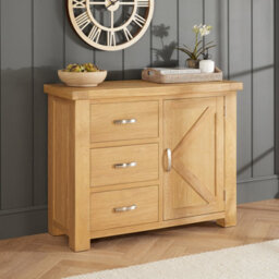 The Furniture Market Marbury Oak Medium 3 Drawer 1 Door Sideboard - thumbnail 3